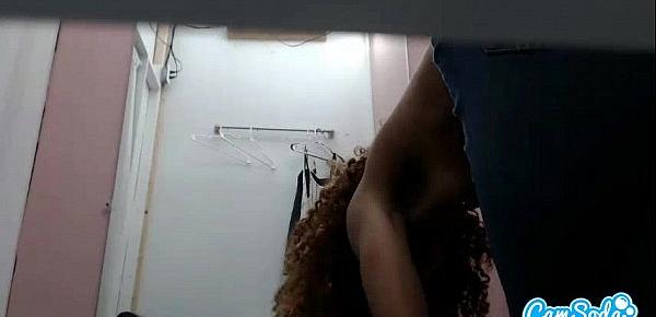  black latina teen with perky tits caught changing in dressing room